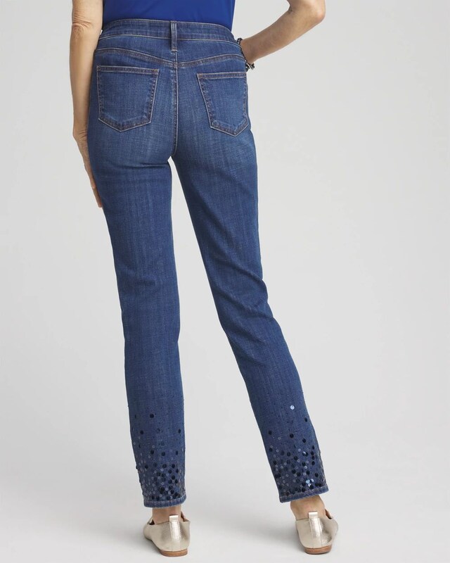 Girlfriend Sequin Ankle Jeans - image 3